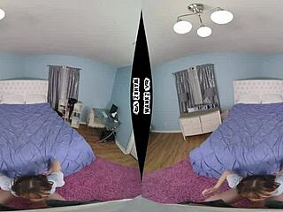 Rebecca Vanguard's teen riding hairy pussy in missionary and cowgirl