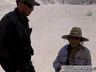 Hey, fake cop, it's my first time with sweet black-haired Paisley Parker outdoors.