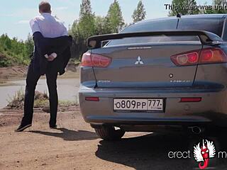 hey, wanna see a blonde muscle man strip naked outdoors?