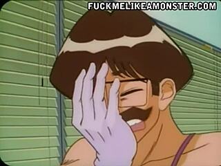 BJ cock whore in threesome anime sex