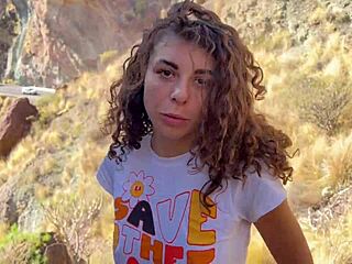 yo, girlfriend bitch squirts hard in public canyon!