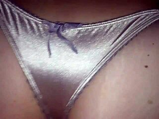 European amateurs get wild in a shiny dress and lingerie