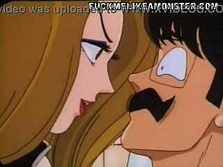 BJ cock whore in threesome anime sex