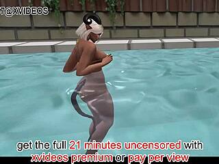 3d microbikini fun censored at the pool