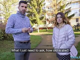 Petite Spanish amateur gets naughty with a hung stranger in public