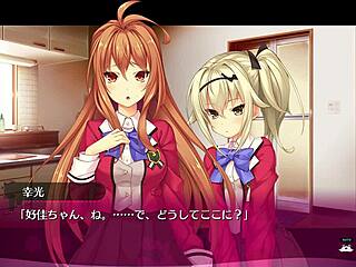 Feeling the intense bukkake in this hentai blowbang game