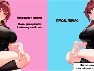 Spanish JOI instructs jerking off in Squid Game roleplay contest.