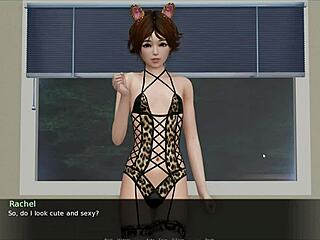 naughty blonde in christmas hentai game gets punished by master