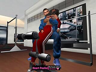 i get groped at the inclined bench in cartoon