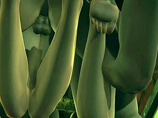 genshin impact hentai barbara and lumine footjob threesome