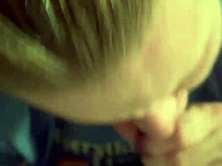 Late night, white cougar sucking big black cock. Monster size cumshot!