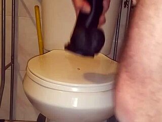 Fun with two huge dildos up my ass