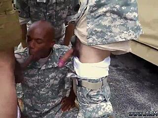 in this gay sex video, army men fuck in the shower amidst explosions and failures