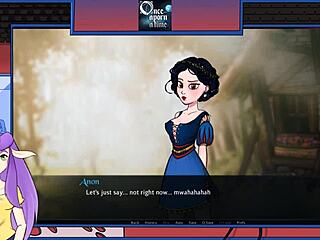 Snow white's small tits in hentai princess game anime