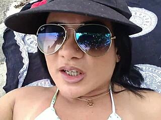 Found a Hot Cock on the Beach to Fuck and Swallowed Cum, Check XV Red! 😜