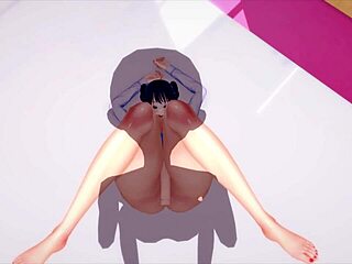 3d hentai beauty with huge tits and ass rides hard