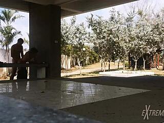 Twinks having fun sex by the field