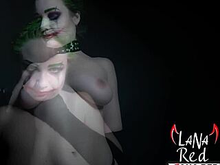 Is that crazy joker fingering pussy or fucking dildo?