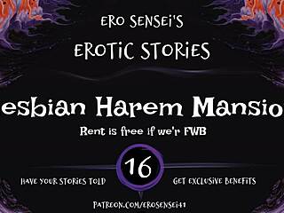Lesbian harem mansion delivers erotic audio orgasms