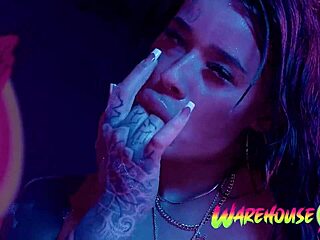 Inked Babe Moans While Fingering Her Tight Pussy in Steamy Bathtub Solo.