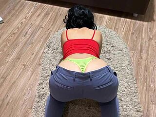 Stepmom ready for anal sex in thong