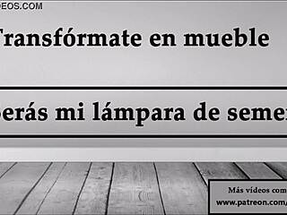 Transform into furniture! Be my cum lamp in Spanish JOI game!