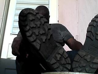 Bear Black Master Demands Slave To Worship His Big Feet