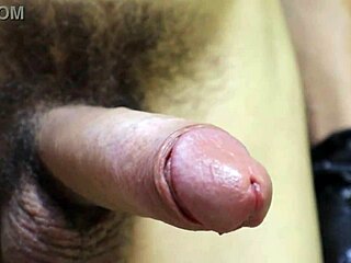 Big Hard Dick Jerking Off Closeup with Gloves - So Hot!