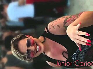 Blonde slut dances and gets fucked outdoors