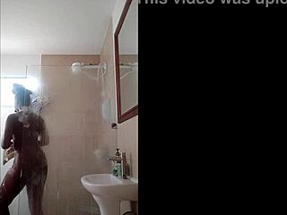 Ebony girl drops dildo in shower, omg lol