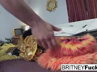 Masked wrestler receives an anal Valentine's Day present from Britney