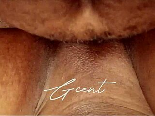 African beauty shows detailed close-up of wet pussy penetration