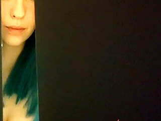 Stepsister masturbates while stepbro hides in closet