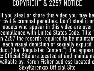 hot milf karen fisher rubs and dildo fucks her slit on the couch