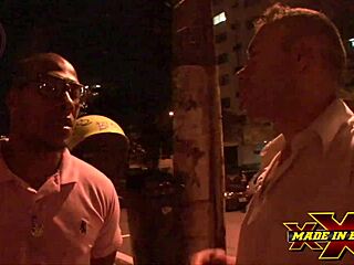 hot religious woman gives ass to two guys on street