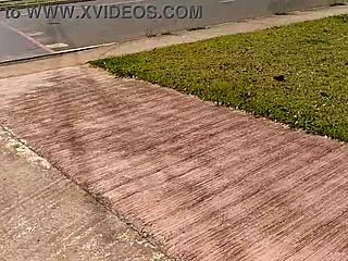 Hot Chick Shows Tits And Blows On Street