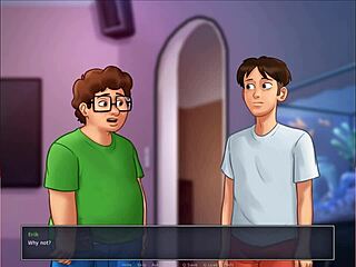 Blonde Takes Messy Facial in Summertime Saga Fun