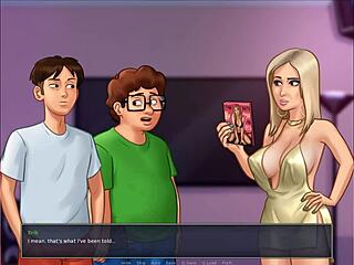 Blonde Takes Messy Facial in Summertime Saga Fun