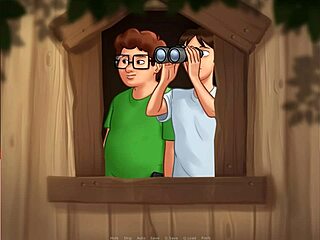 Blonde Takes Messy Facial in Summertime Saga Fun