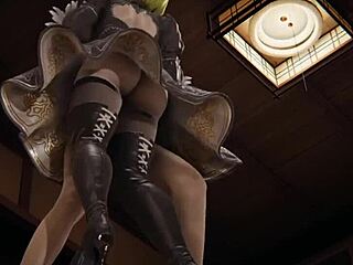 Android 18 Dressed as 2B Shakes Ass Tremendously!