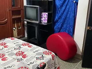 Brother-in-law enters room to request secret fuck from latina stepniece