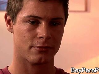 Handsome Man Sucks Twink's Big Dick Then Gets Ass Fucked Hard