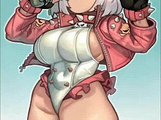 elphelt valentine shows her big tits in hentai