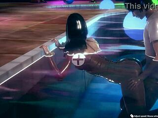 Latina Cogida En La Alberca With Hentai Game Anime