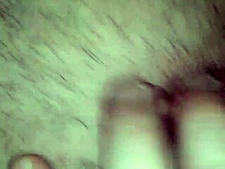 Milf cums hard on guy's face while he licks her hairy pussy