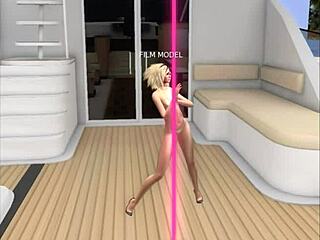 club babe shows cameltoe at yacht party