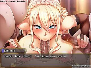 The princess knight faces defeat in this anime game