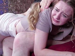 Submissive teen 18+ bound for spanking