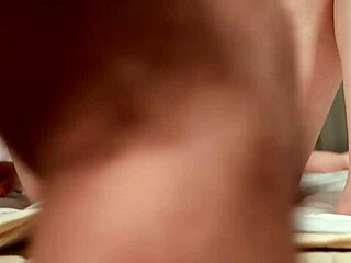 A Japanese amateur housewife with a shaved pussy enjoys threesome sex and creampie during the night. Her husband, a perverted cuckold, is forbidden to have sex during this time.