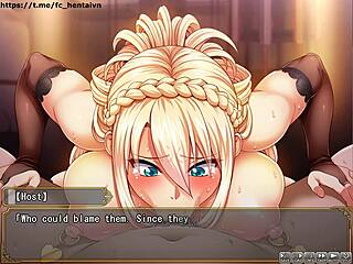 The princess knight faces defeat in this anime game